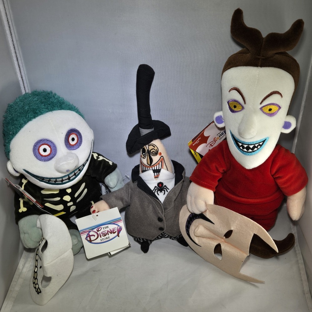 Disney Store The Nightmare Before Christmas Plush Lot Of 3 Lock, Shock, Barrel